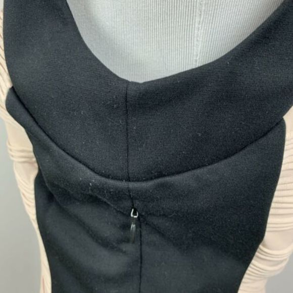 Calvin Klein black cream sheath dress textured wedding guest stretch siz… - Picture 3 of 6